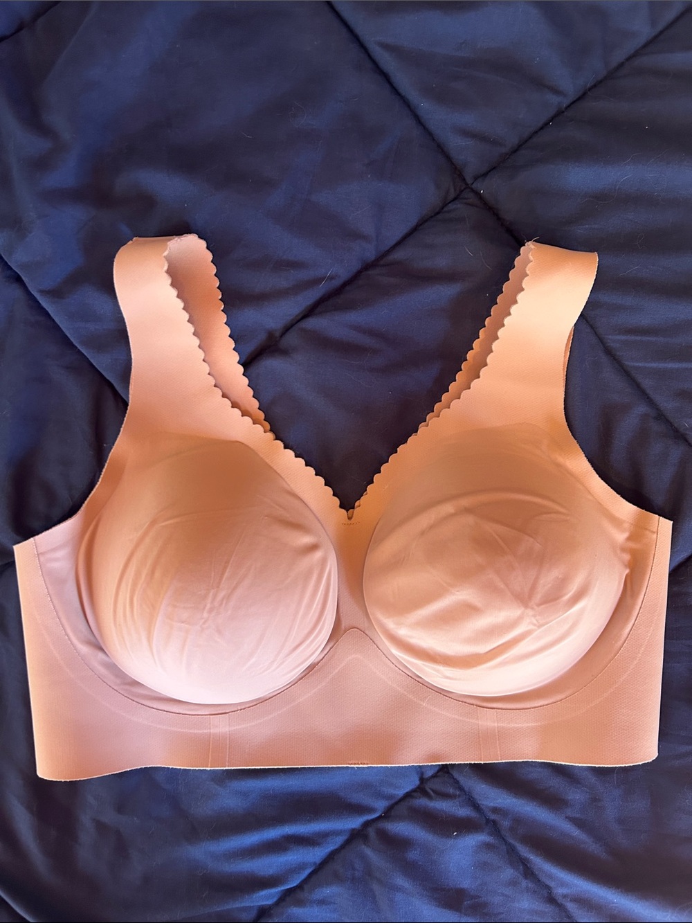 Wireless Molded-Cup Bra in Soft Peach